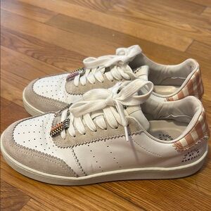 Loeffler Randall White and Tan Sneakers